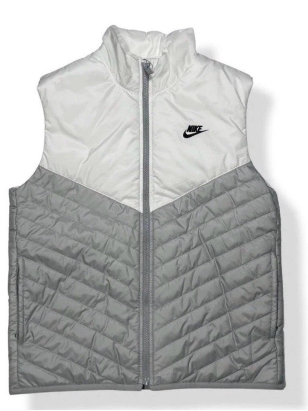Nike Therma-Fit Repel Vest White Gray Puffer Mens Size Large FB8201-077